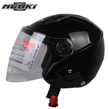NENKI Мотоциклов Открытый Шлем Мотоцикл Cruiser Chopper Touring Street Скутер Шлем с Прозрачной Линзой Щит для Мужчин Женщин