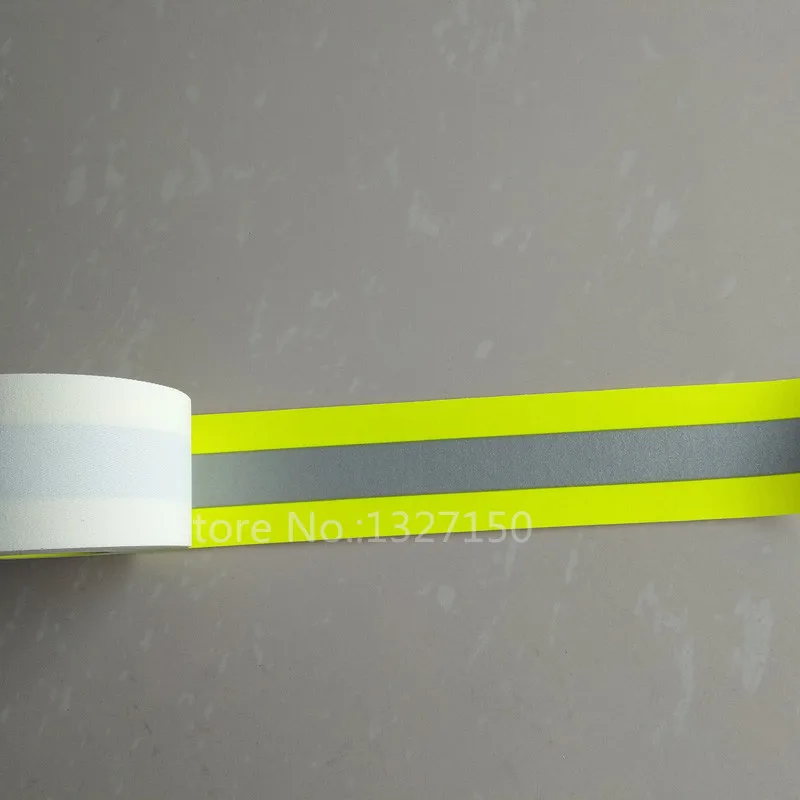 

5cmx1m Fluorescent Yellow Flame Fire Retardant Reflective Cotton Fabric Warning Tape Braid Trim Sew On for Clothes Pants