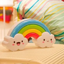 Детская игрушка питание от батарей светодиодный Радуга Красочные ночник голос и свет Управление декоративные огни детская прикроватная лампа