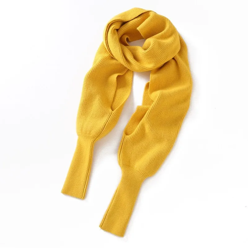 TWOTWINSTYLE корейский женский Шарф серый плюс толстый теплый вязаный шарф для женщин осень повседневные аксессуары Мода - Цвет: yellow