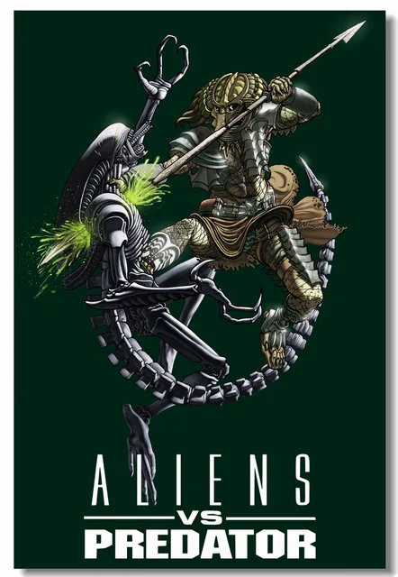 Best Price Custom Canvas Wall Murals AVP Aliens Poster Alien vs Predator Wall Stickers Bar Cafe Wall Papers Dining Room Decorations #0203# Best Price Custom Canvas Wall Murals AVP Aliens Poster Alien vs Predator Wall Stickers Bar Cafe Wall Papers Dining Room Decorations #0203#