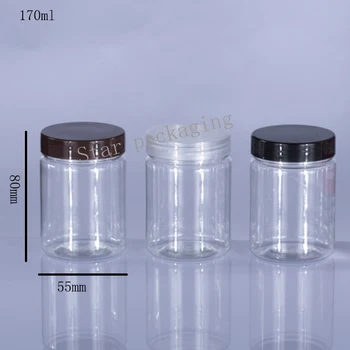 

Alumnum Sample Container Screw Cap PET Transparent Bottle for Make Up 170ml Plastic Empty jar Travel Size Portable Container