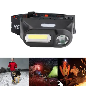 

Portable Outdoor camping Headlamp Multifunctional Mini COB LED Headlamp USB Rechargeable 18650 Torch Hiking Fishing Headlights A