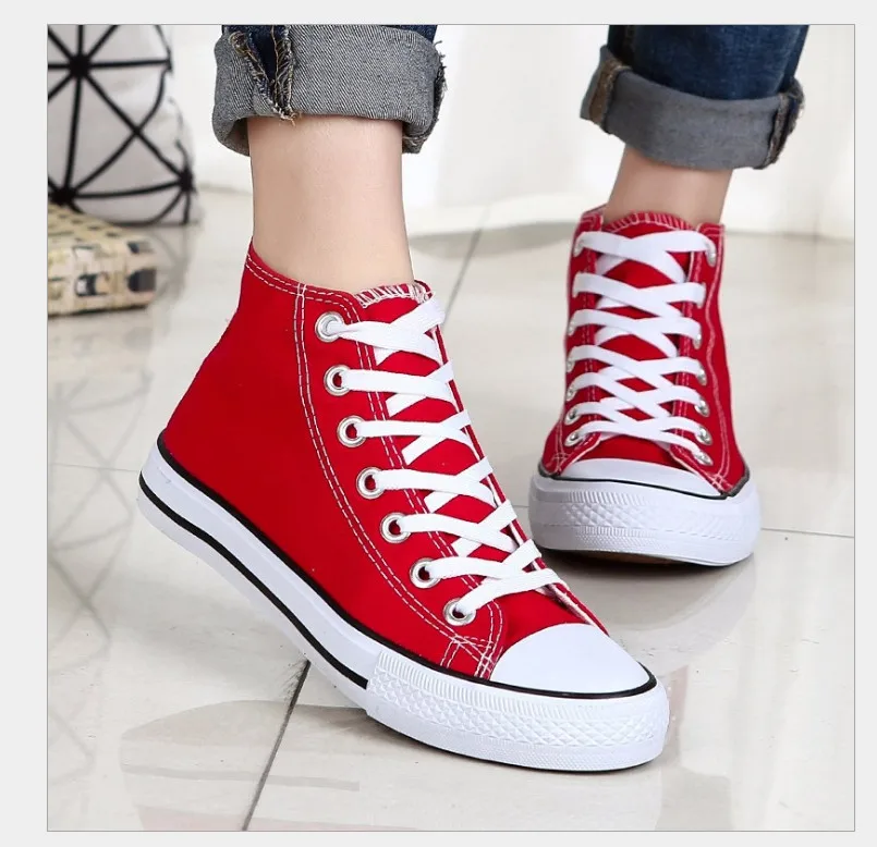 

2018 lovers shoes Korean version of the high-top canvas shoes white casual shoes wholesale