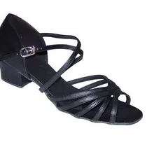 Обувь для танцев из искусственной кожи для девочек; обувь для латинских танцев на низком каблуке 3 см; цвет черный, хаки; GY20