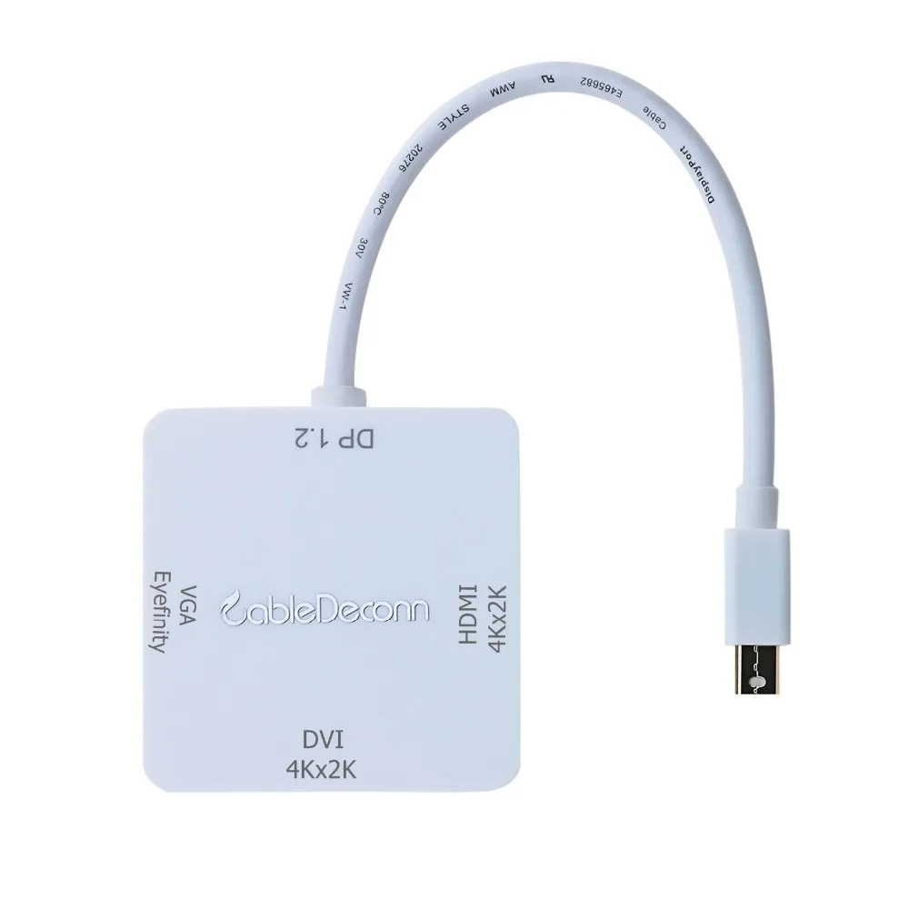 Док станция Thunderbolt 2 mini display port для vga hdmi 4K dvi 3 в 1 многопортовый адаптер кабель