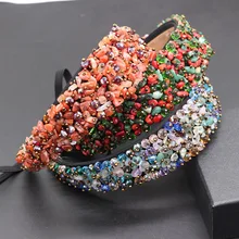 Роскошные хрустальные гранулы ручной работы Подиум темперамент сверхмощный оголовье барокко моды темперамент полный оголовье 856