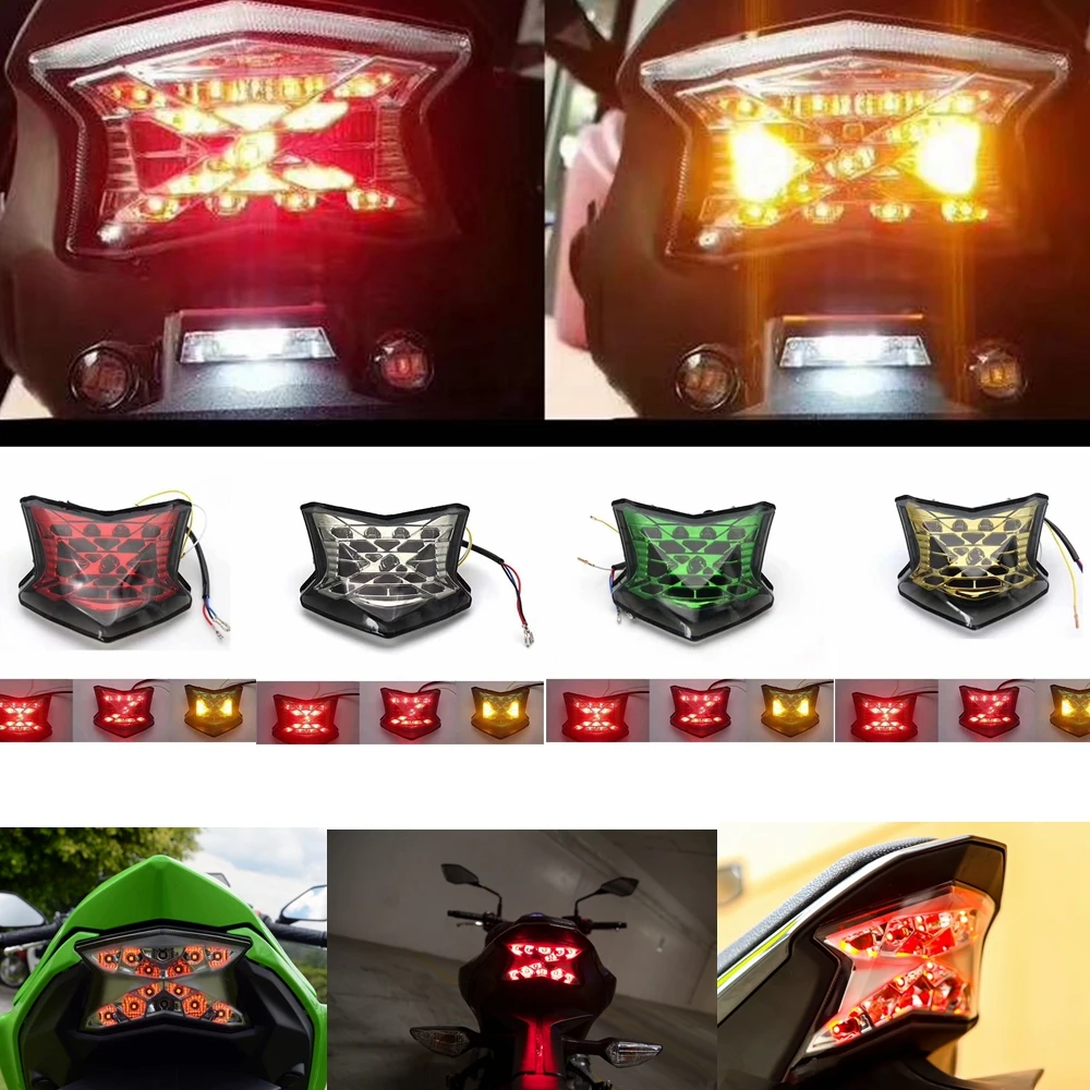 Motocross LED Brake Tail Lights integrated Turn Signals Indicators Taillight For Kawasaki z900 2017-2018 Z650 2017 NINJA650 201