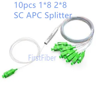 

10pcs 1x8 SC APC Splitter 8 Channels Splitter 2x8 LC APC Blockless Micro Type PLC Optical Fiber Splitter Mini Module