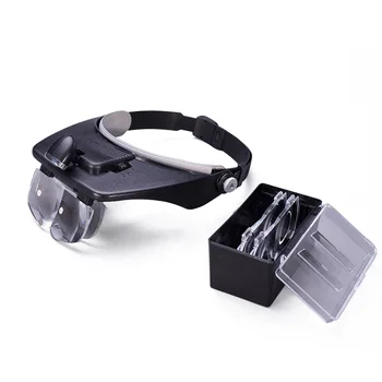 

Illuminated 6X Head Eye Led Magnifier Loupe Jewelers Fond Magnifying Watch Watchmakers Headband Glass Magnifying Loupe Headlamp