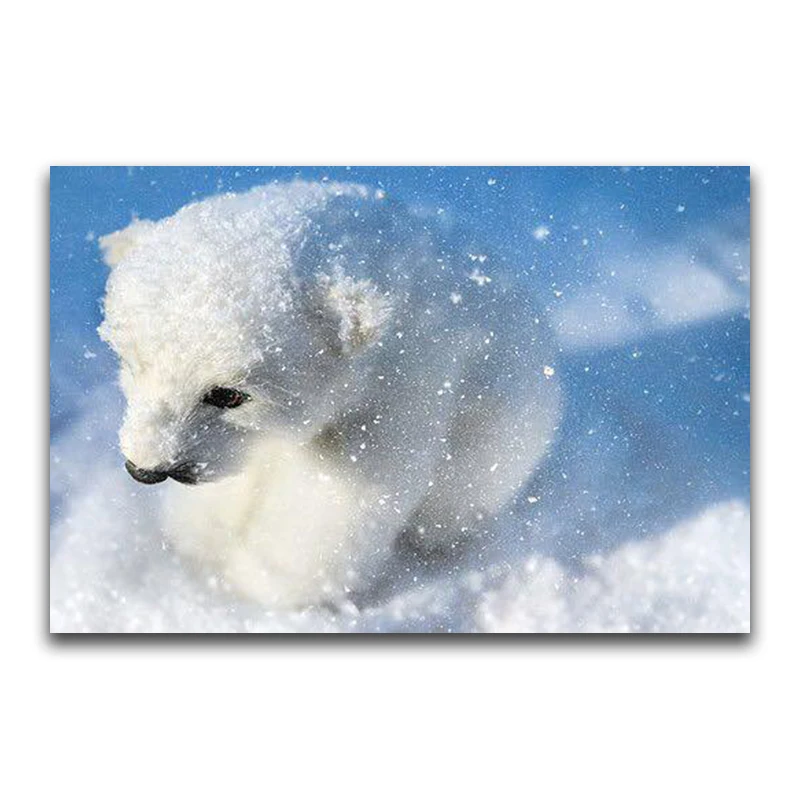 Us 415 50 Offh2234 5d Painting5d Diy Diamond Painting Full Drill Resindiamond Embroider The Little Polar Bear In Diamond Painting Cross Stitch - 