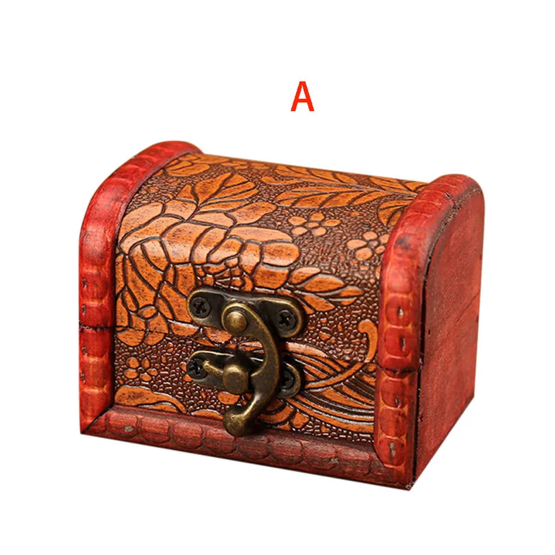 Jewelry Storage Box Vintage Wood Handmade Box With Mini Metal Lock For Storing Jewelry gift boxs Storage  #4m29 (3)