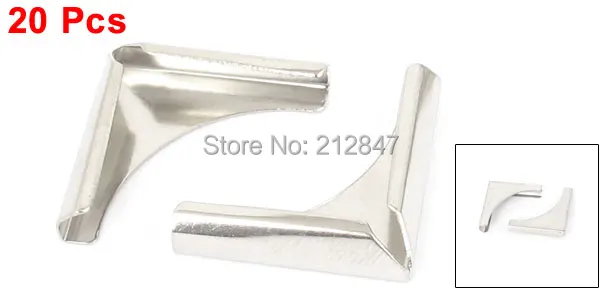 Book Photo Album Scrapbooks Metal Angle Corner Bracket Protector Silver Tone 20pcs