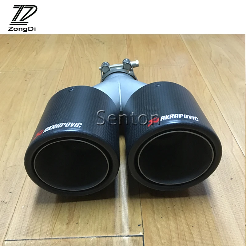 

Twin Outlet Akrapovic Tips Carbon Car Exhaust End Tip Muffler Pipe Modified For BMW Mercedes Honda Toyota Mazda Lexus Volvo