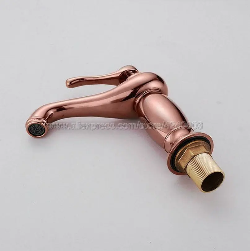 Rose Gold Brass Deck Mount Single Hole Bathroom Faucet Vanity Vessel Sinks Mixer Tap Cold And Hot Water Tap Kgf003 Rose Gold Brass Deck Mount Single Hole Bathroom Faucet Vanity Vessel Sinks Mixer Tap Cold And Hot Water Tap Kgf003
