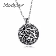 Modyle جديد أزياء كبير دائرة الخماسي دلاية شكل نجمة قلادة للرجال الفولاذ المقاوم للصدأ العصرية الرجال قلادة(China)