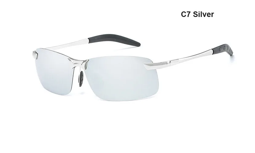 Сплав для мужчин's рыбалка поляризованные очки Спорт солнцезащитные очки для вождения, очки, очки óculos де очки Lunettes 3043 - Цвет: C7silver