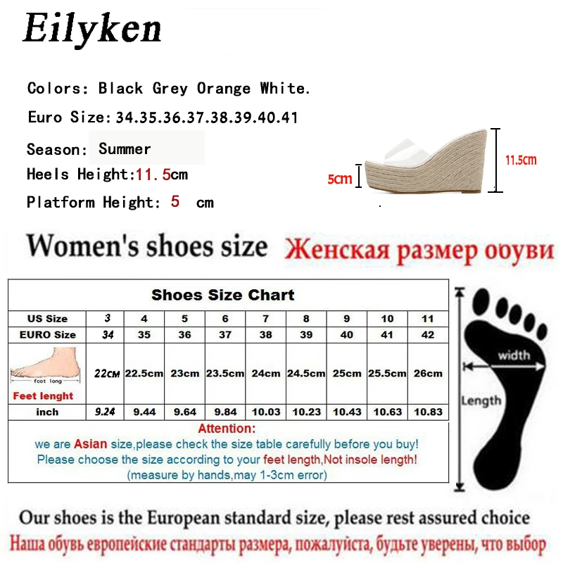 HTB1EpDLdIIrBKNjSZK9q6ygoVXaO Eilyken 2019 New Summer PVC Jelly Sandals slippers Shoes Casual Sexy Wedges 11.5CM Women's Sandals slippers size 34-40