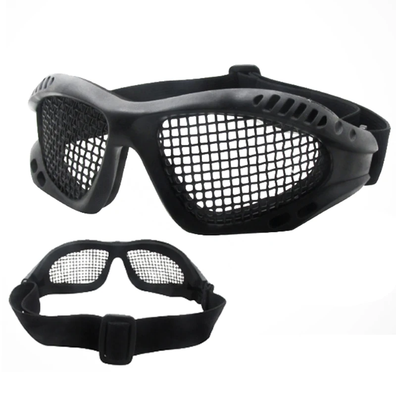 Paintball Eye Protective Comfortable Airsoft Net Safety Tactical Glasses Goggles Steel Wire Mesh Big Goggles Hiking Eyewear