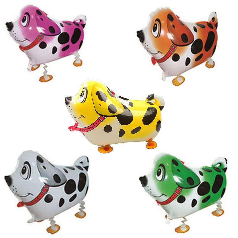 Pink Spotty dog shape balloon toy children like cute walking pet