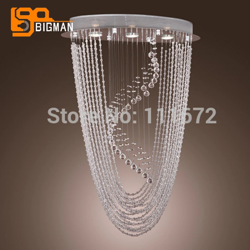 

new oval crystal chandelier light modern pendant crystal lighting AC110-240v living room lamps