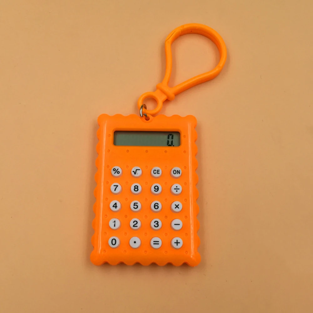 1 шт. студенческий Карманный студенческий портативный мини электронный калькулятор зеркало с форме печенья школьные офисные принадлежности ярких цветов