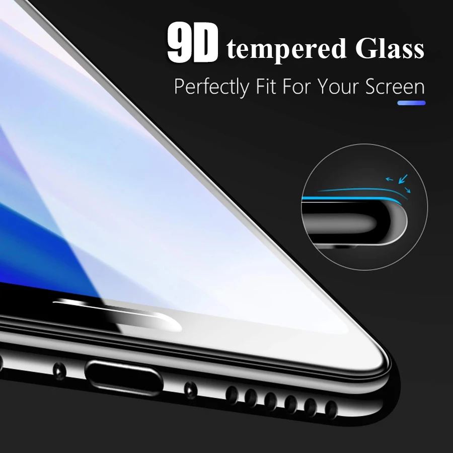25 PCS 9D Full Cover Curved Tempered Glass For Xiaomi 9 9SE Redmi Note 7 5 6 Pro Redmi GO F2