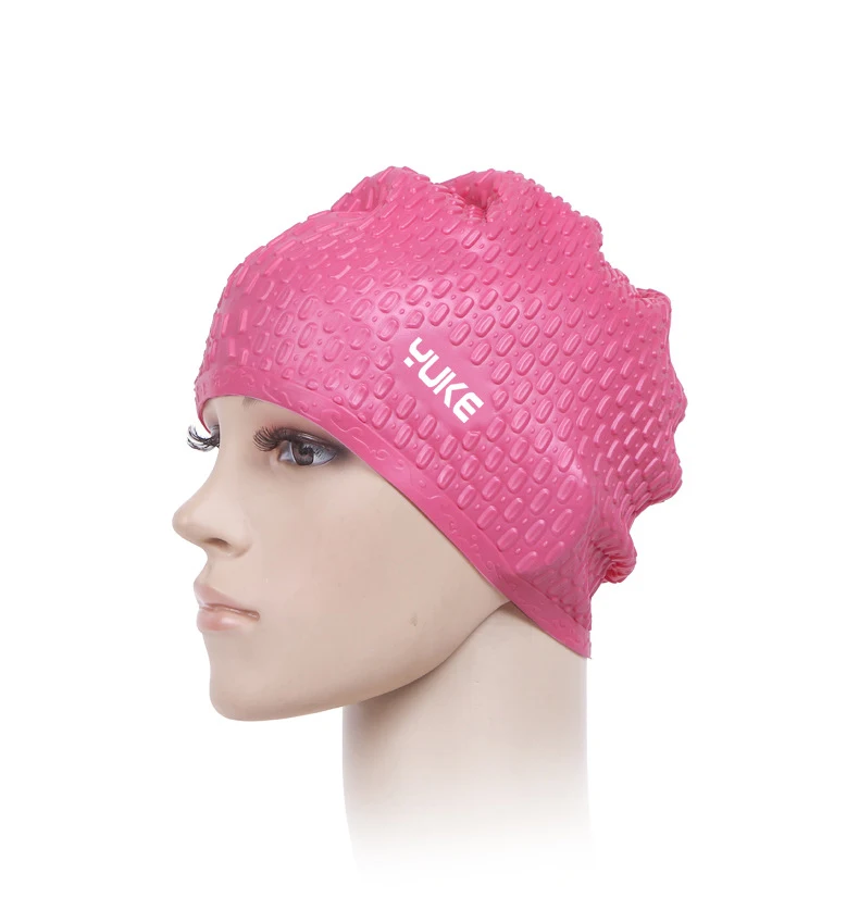 

Elastic Flexible Silicone Waterproof Long Hair Ears Protection Swim Pool Water Sports Waterdrop Swimming Cap Hat for Men Women