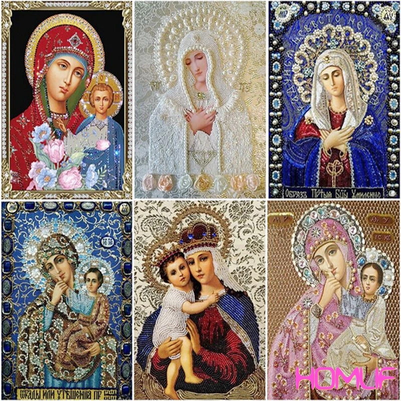 

Diamond embroidery Icons Virgin Jesus Needlework Crafts diamond painting cross stitch diamond mosaic picture of rhinestones