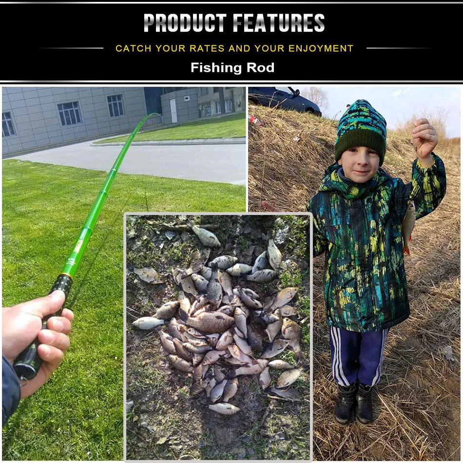 Goture الكربون الألياف تلسكوبي الصيد قضبان خفيفة للغاية تايوان تيار القطب 3.6-7.2 M الكارب قضبان مع الغيار ثلاثة أقسام olta