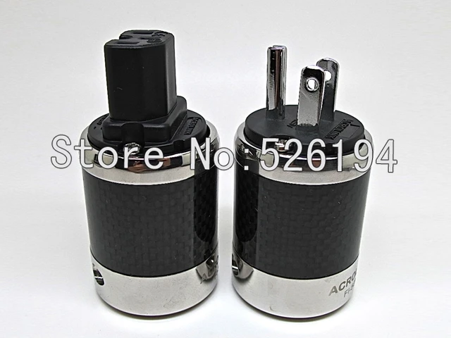 

Free shipping Acrolink FI-50M+FI-50R Carbon Fiber Rhodium Plated US AC Power plug+IEC connector