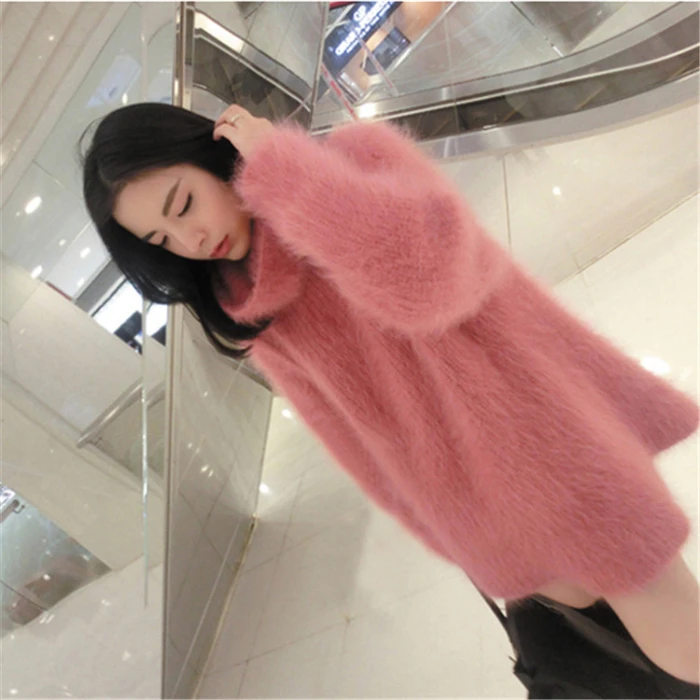 

2020 Autumn/Winter Long Sleeve Thickening Loose Pullovers Pregnant Women Turtleneck A-Line Sweater Sweet Maternity Knitting Coat