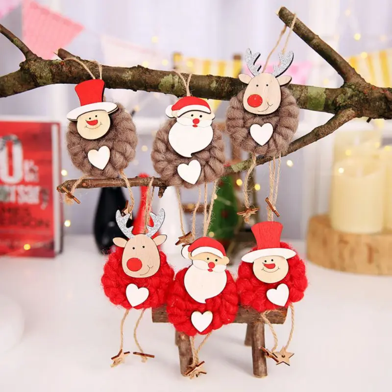 

3Pcs/Set Christmas Felt Santa Claus Snowman Pendant Drop Ornaments Home Party Christmas Tree Pendant Doll Xmas Z