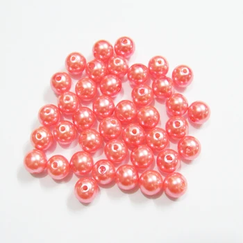 

(Choose Size First) 6mm/8mm/10mm/12mm/14mm/16mm/18mm/20mm/23mm/25mm/ #22-Bright Coral Acrylic Imitation Pearl Beads