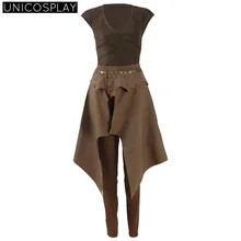 Game of Thrones Season 6 Daenerys Targaryen Cosplay Costume Brown Daily Uniform Halloween Shirt Skirt Pants