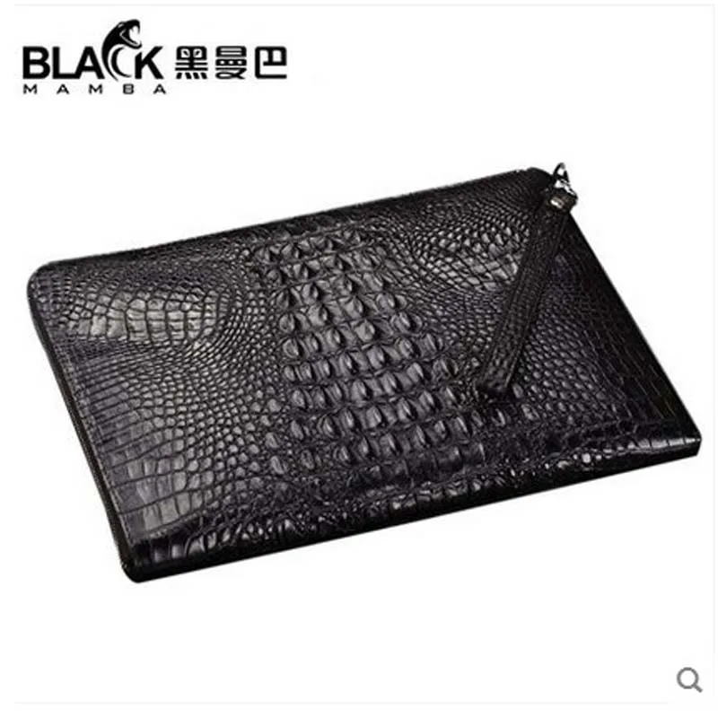 heimanba men crocodile clutch bag male envelope bag large capacity hand caught male crocodile leather business envelope men bag