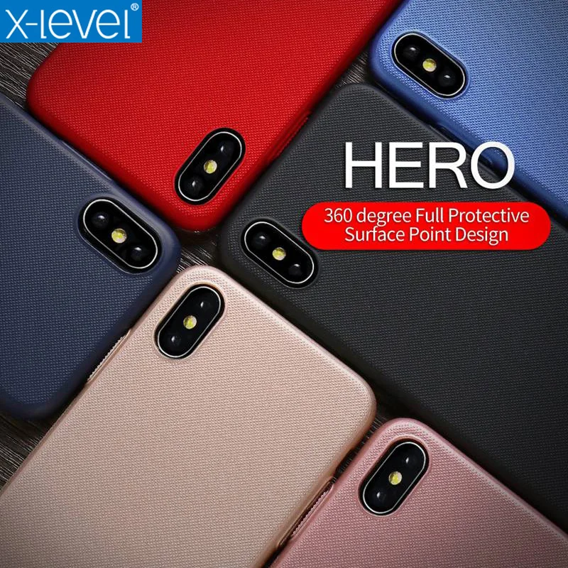 

X-Level Hero Series Case for IPhone X 8 7 6 6S Plus Case Full Edge Covering Hard PC Slim Thin Case for IPhone X Case Cover