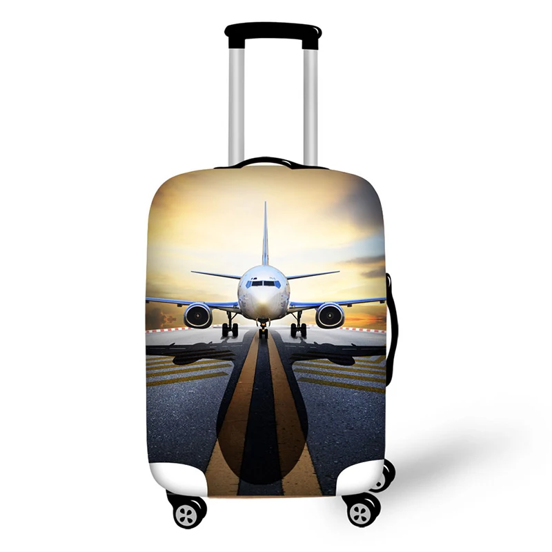 Aircraft pattern Elastic Luggage Protective Cover Zipper Suit For 18-30 inch Trunk Case Travel Suitcase Covers Bags