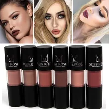 MISS ROSE 12 цветов водонепроницаемая матовая Жидкость Помада увлажнитель длительного действия тинт для губ блеск для губ Косметика Красота Макияж