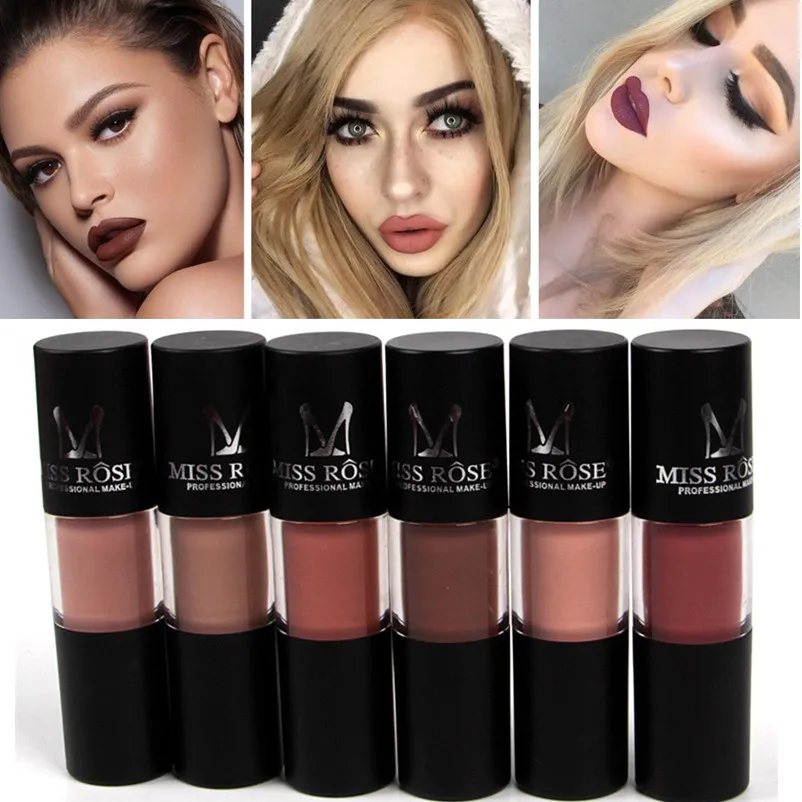 

MISS ROSE 12 Colors Waterproof Matte Liquid Lipstick Long Lasting Moisturizer Lipstick Lip Tint Lipgloss Cosmetic Beauty Makeup