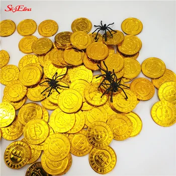 

100Pcs Non-currency Coins Bitcoin Coin Kinds Of Commemorative Coin Home Decor Craft Baby Kids Props Decoration 8ZSH263-100