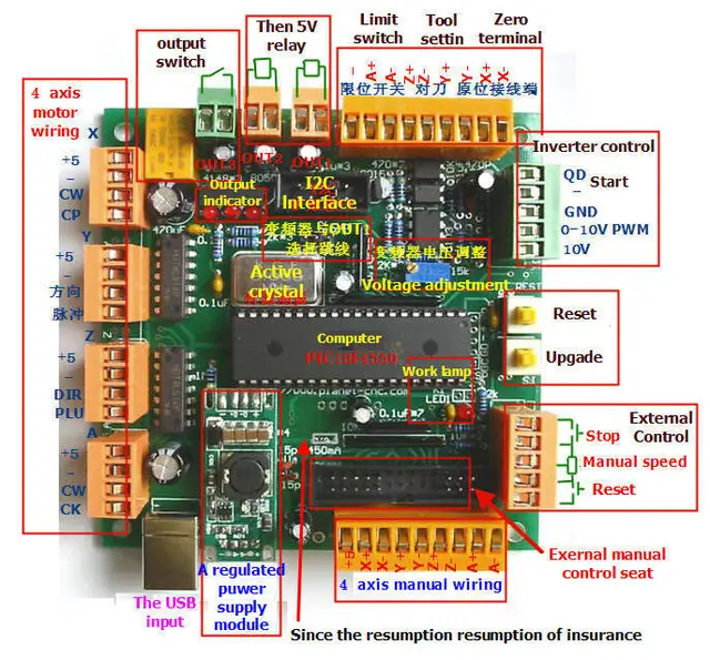 Free Shipping 4 Axis Usb Cnc Controller Interface Board Cnc Usb Mk1 Thermistor Wiring Diagram Free Free Shipping 4 Axis Usb Cnc Controller Interface Board Cnc Usb Mk1 Thermistor Wiring Diagram Free