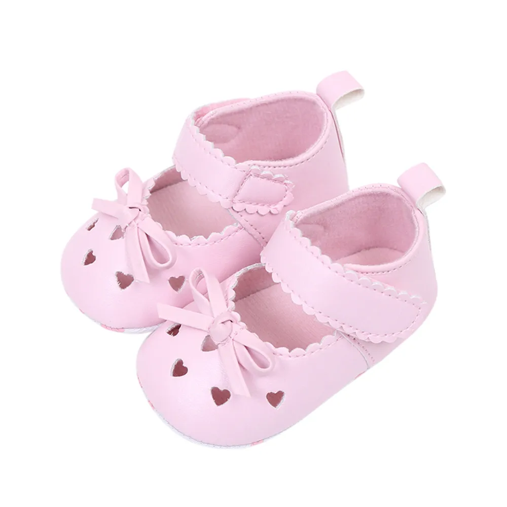 

Newborn Baby Shoes Cute Bowknot Hollow Infant Baby Girls Crib Shoes Soft Sole Anti-slip Sneakers Shoes Girls First Walkers