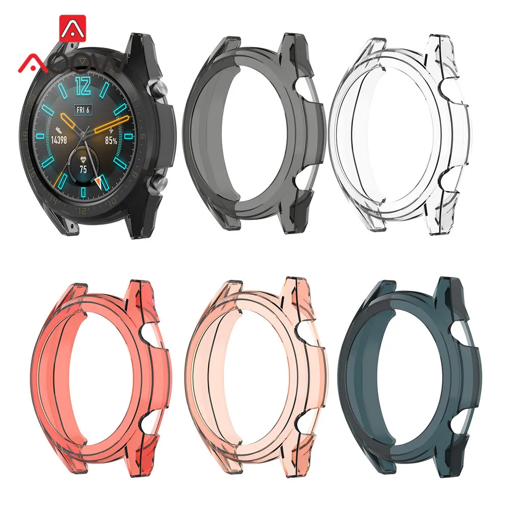 

Soft TPU Protective Case for Huawei Watch GT active / Elegant Smart Watch Transparent Anti-fall Protector Cover Shell Frame