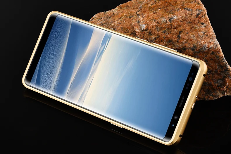 iMatch Luxury Aluminum Metal Bumper Carbon Fiber Back Cover Case for Samsung Galaxy Note 8