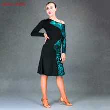 Новое Дамское Платье для латинских танцев для женщин и девочек, черное платье с леопардовым принтом, костюм для латинских танцев для взрослых