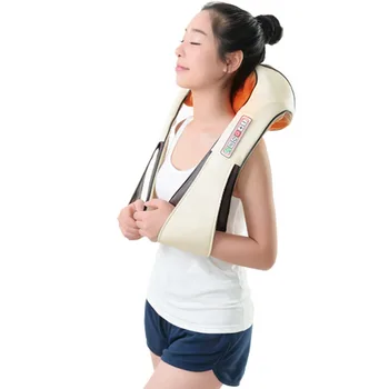 KLASVSA Electric Heating Neck Massager Cape Shiatsu Car Home Infrared KneadingTherapy Ache Shoulder Back Massageador Relax