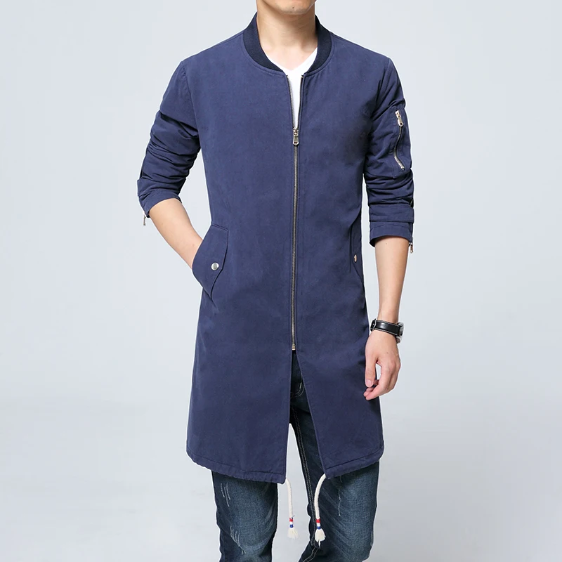 

Fashion youth cotton long casual windbreaker Loose plus size trench coat Photographer jacket Business man windproof jacket