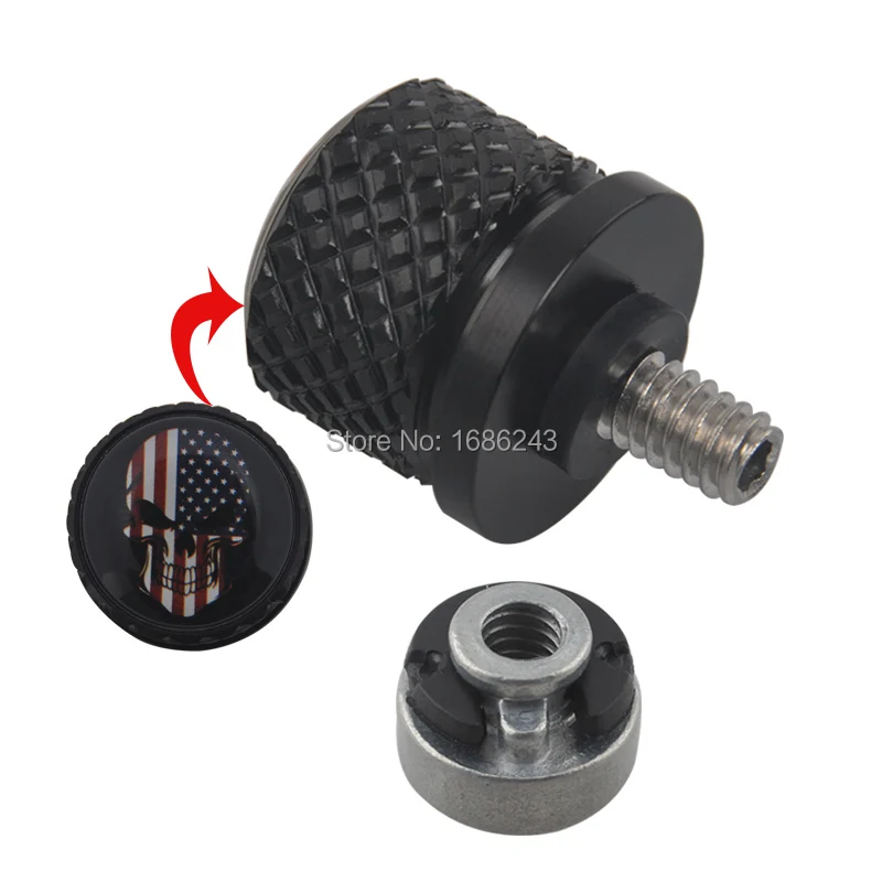 

6mm thread USA Flag Skull Seat Bolt Tab Screw Fender Nut Fits for Harley Sportster Touring 1996-2018