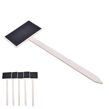 

5Pcs Classic Mini Flower Wood Card Retro Wooden Blackboard Price Tag Message Board Wordpad Chalkboard Garden